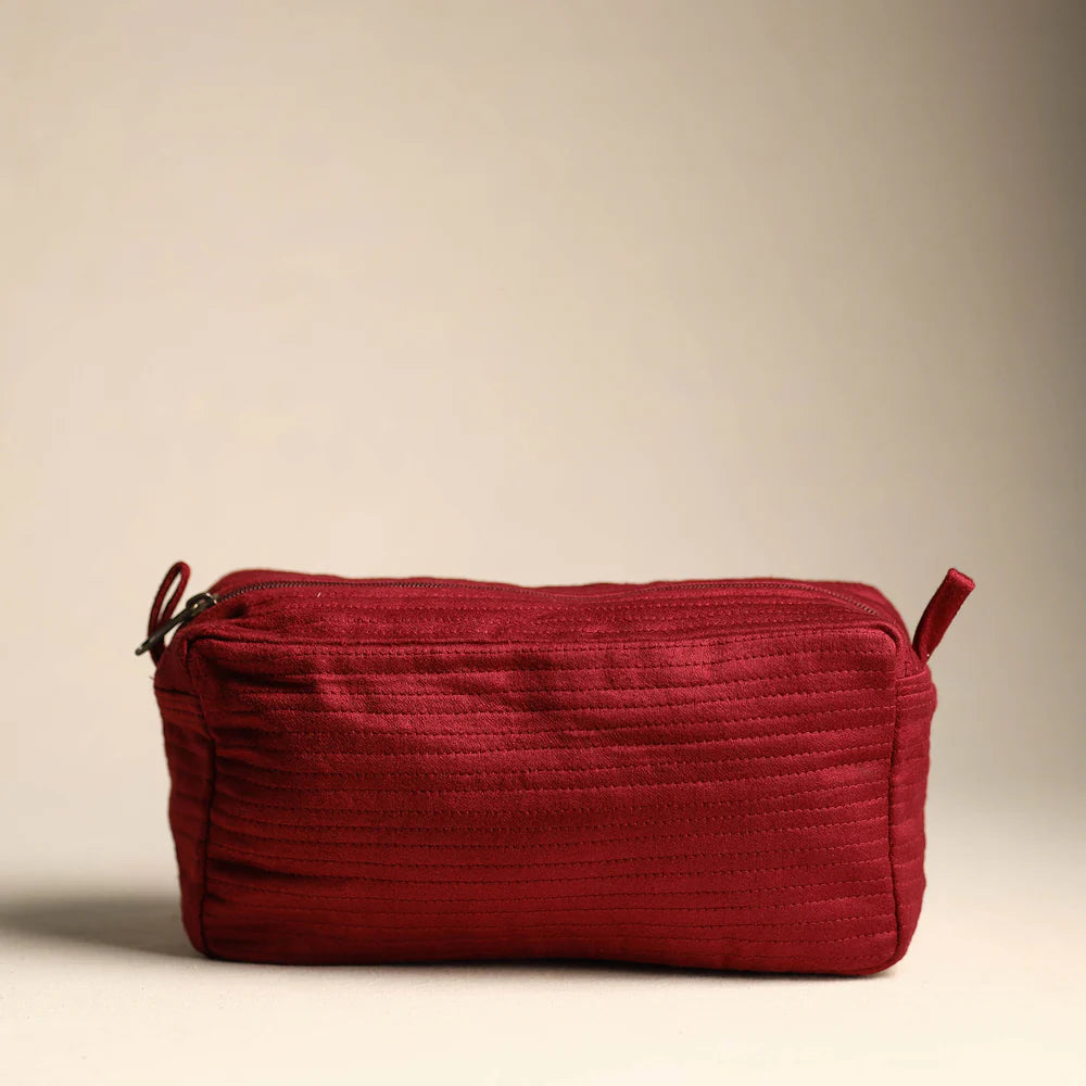 Kutch Hand-Embroidered Mashru Silk Travel Pouch