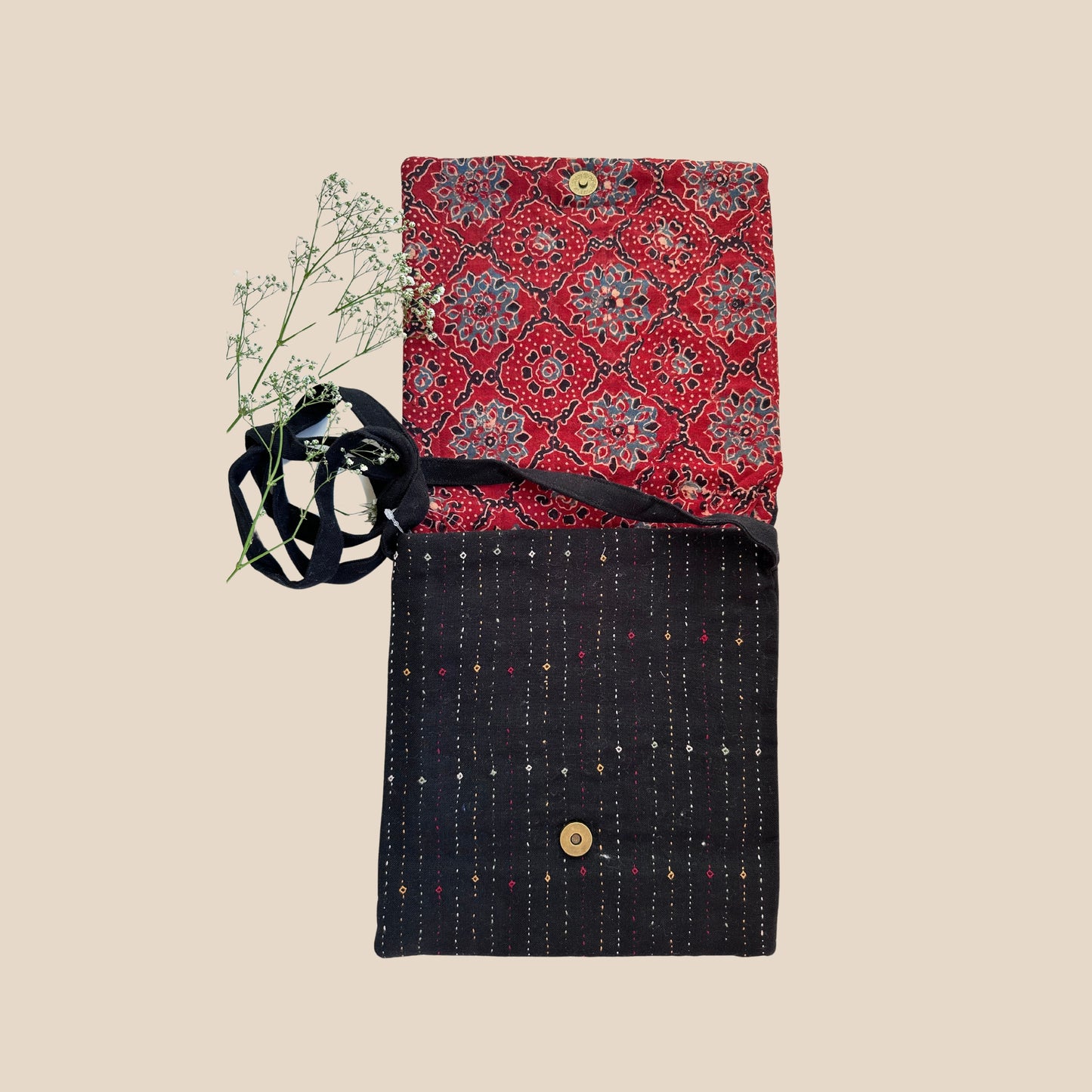 Rabari Applique Hand Embroidered Cotton Sling Bag