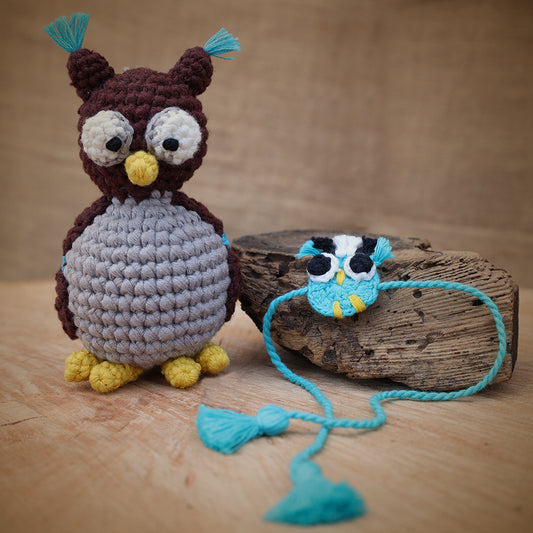 Sleepy Owl Plush Toy and Owl Rakhi (RAKHI + OWL COMBO)