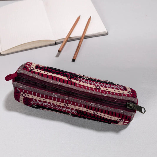 Kutch Dhebariya Hand Embroidery Cotton Pencil Pouch