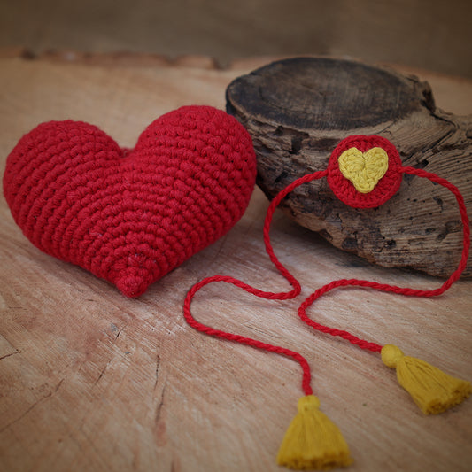 Heart Plush Stuffed Toy & Heart Rakhi (RAKHI + HEART COMBO)