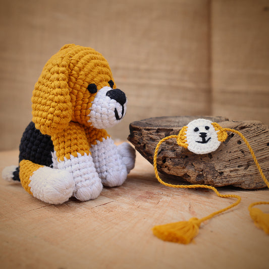 Beagle Dog Soft Plush Toy & Dog Rakhi (RAKHI + DOG COMBO)
