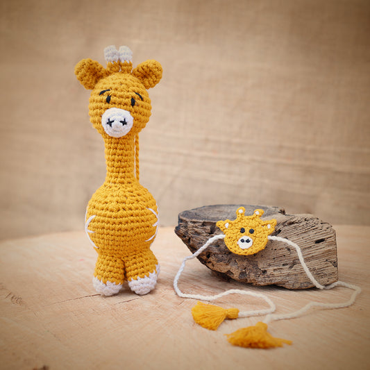 Cozy Giraffe Plush Stuffed Toy & Giraffe Rakhi (RAKHI + GIRAFFE COMBO)