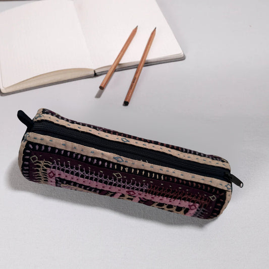 Kutch Dhebariya Hand Embroidery Cotton Pencil Pouch