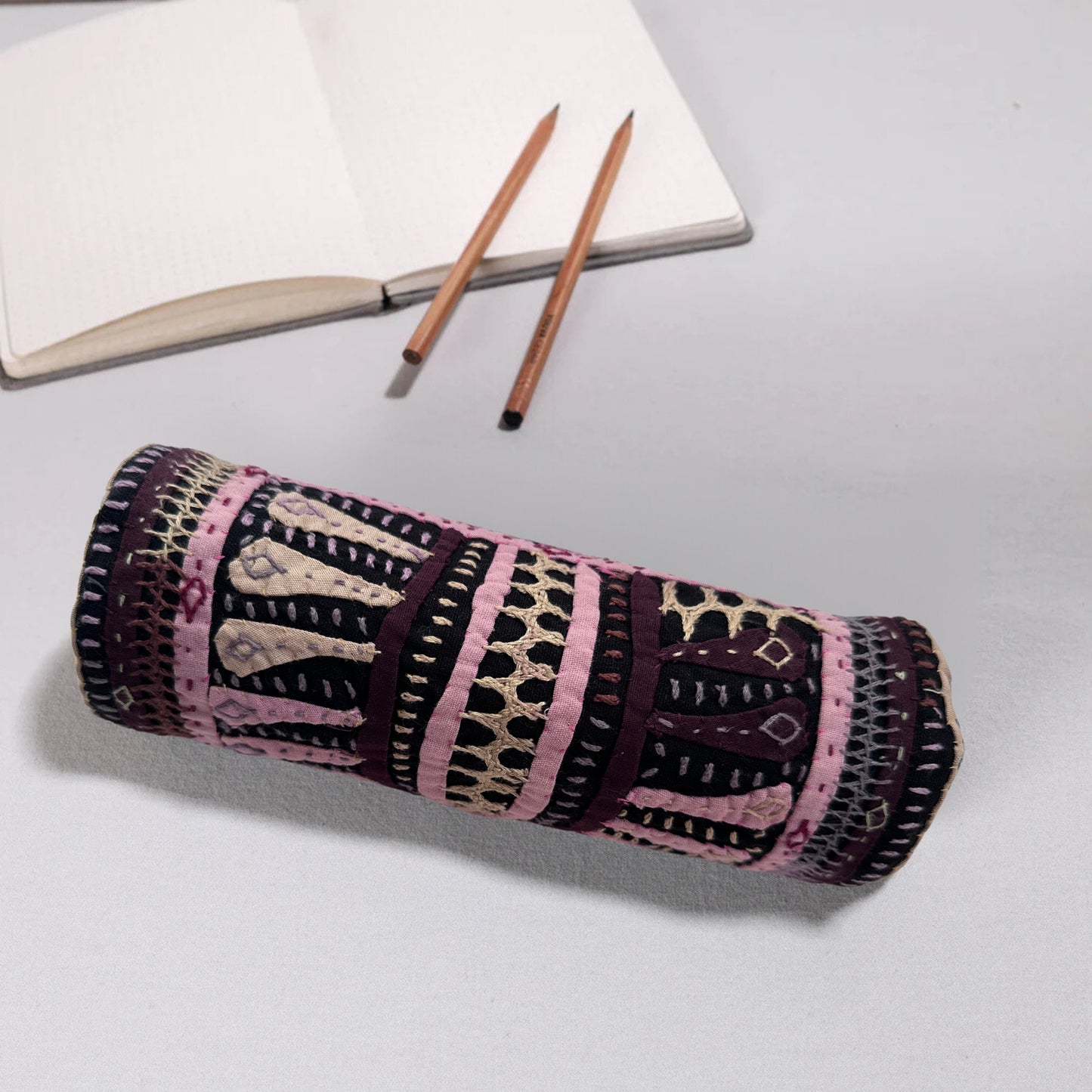Kutch Dhebariya Hand Embroidery Cotton Pencil Pouch