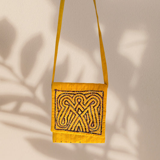 Rabari Applique Hand Embroidered Cotton Sling Bag