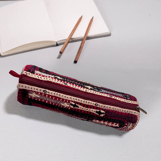 Kutch Dhebariya Hand Embroidery Cotton Pencil Pouch