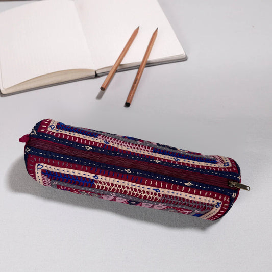 Kutch Dhebariya Hand Embroidery Cotton Pencil Pouch