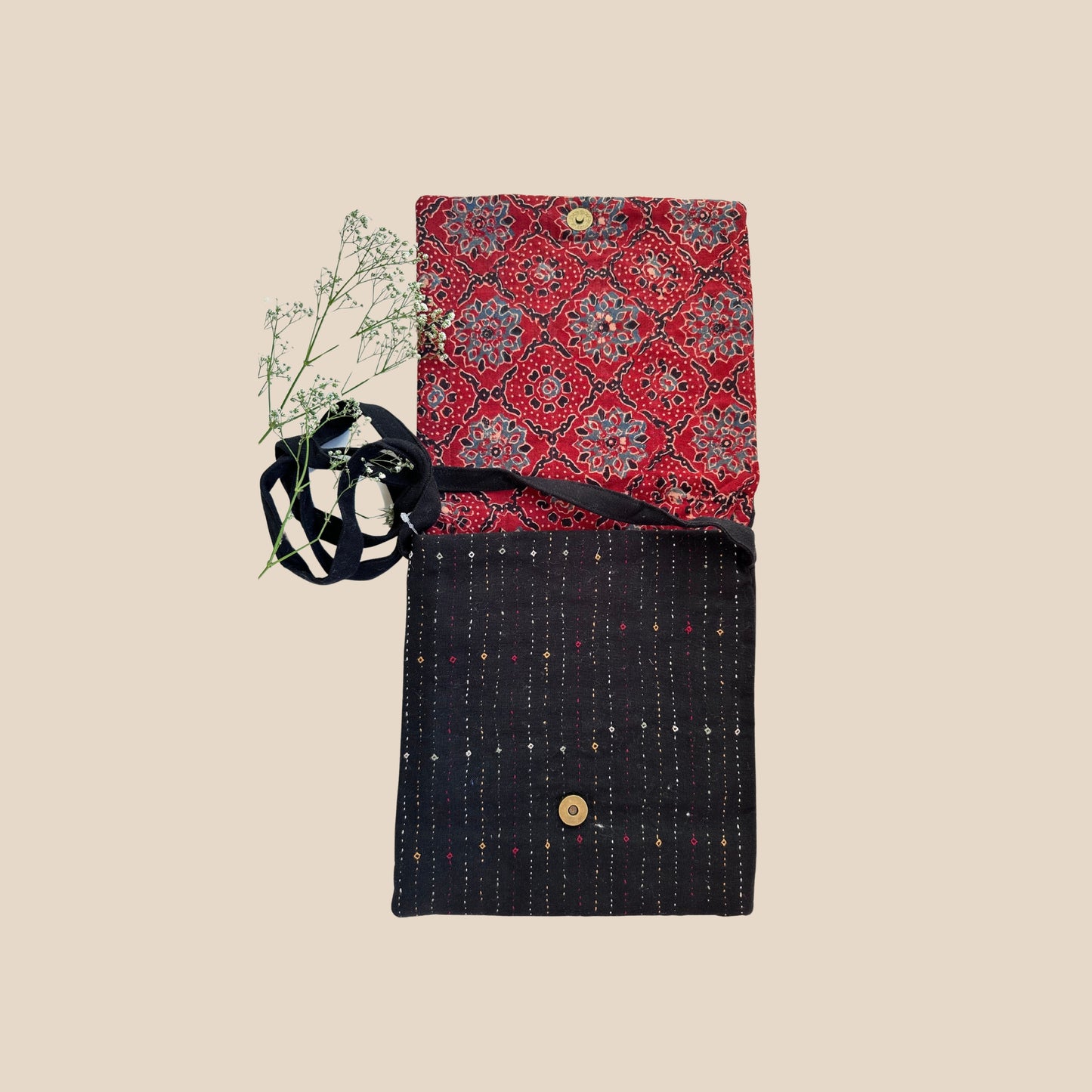 Rabari Applique Hand Embroidered Cotton Sling Bag