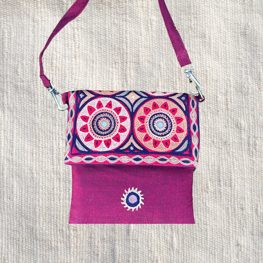 Ahir Hand Embroidery Cotton Sling bag