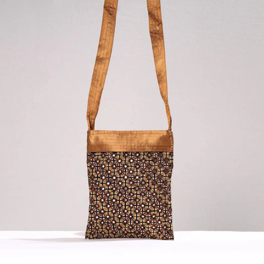 Kutch Neran Hand Emboidery Mashru Silk Sling Bag