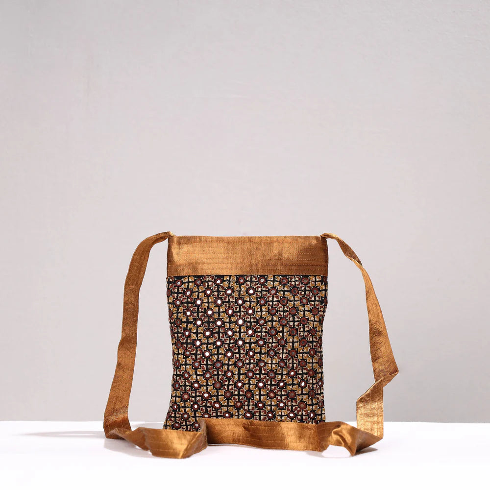 Kutch Neran Hand Emboidery Mashru Silk Sling Bag