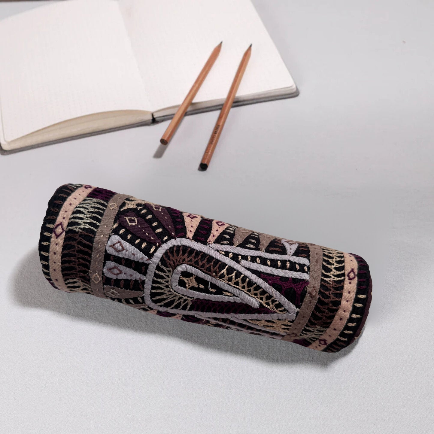 Kutch Dhebariya Hand Embroidery Cotton Pencil Pouch