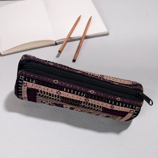 Kutch Dhebariya Hand Embroidery Cotton Pencil Pouch