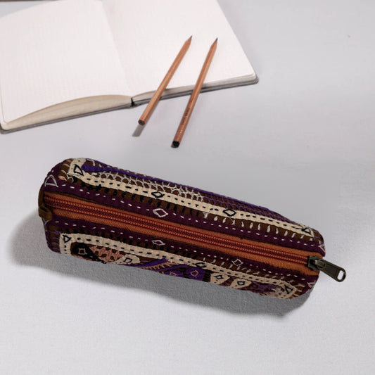 Kutch Dhebariya Hand Embroidery Cotton Pencil Pouch
