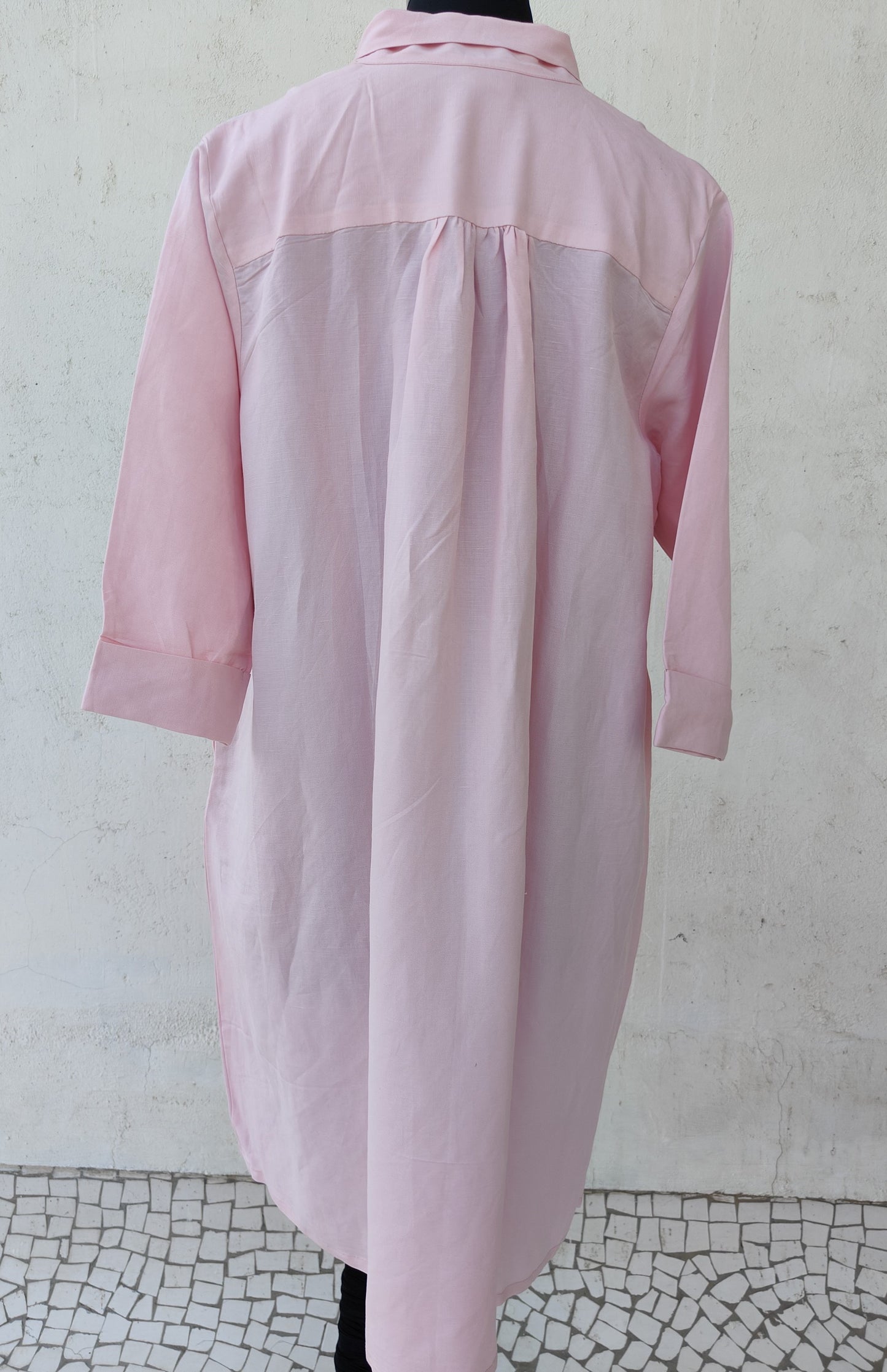 Oversized Pink Cowl Neck Dress