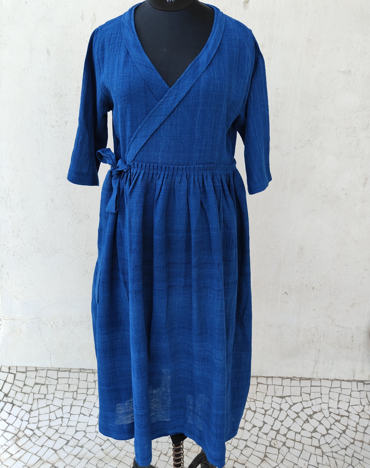 Indigo tie-up Dress