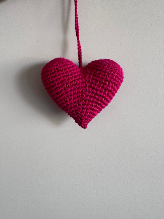 Hand Made Crochet Pink Heart (Big)