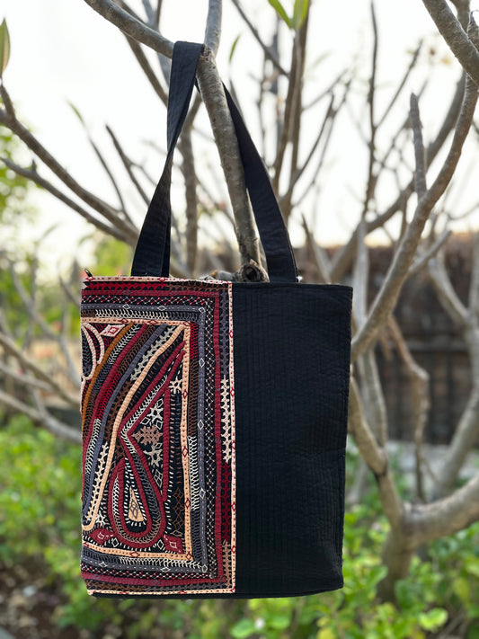 Applique Hand Embroidered Cotton Handbag