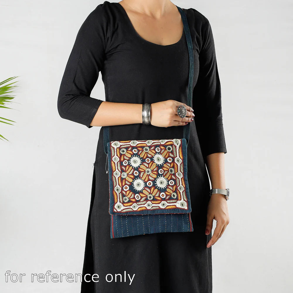 Rabari Applique Hand Embroidered Cotton Sling Bag