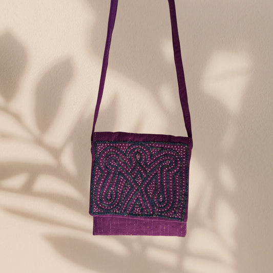 Rabari Applique Hand Embroidered Cotton Sling Bag