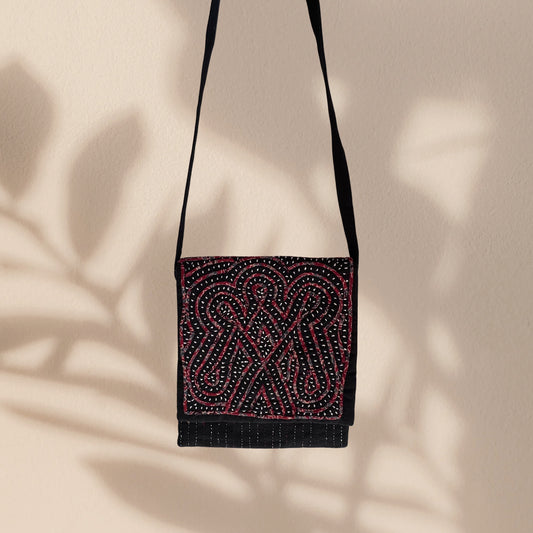 Rabari Applique Hand Embroidered Cotton Sling Bag